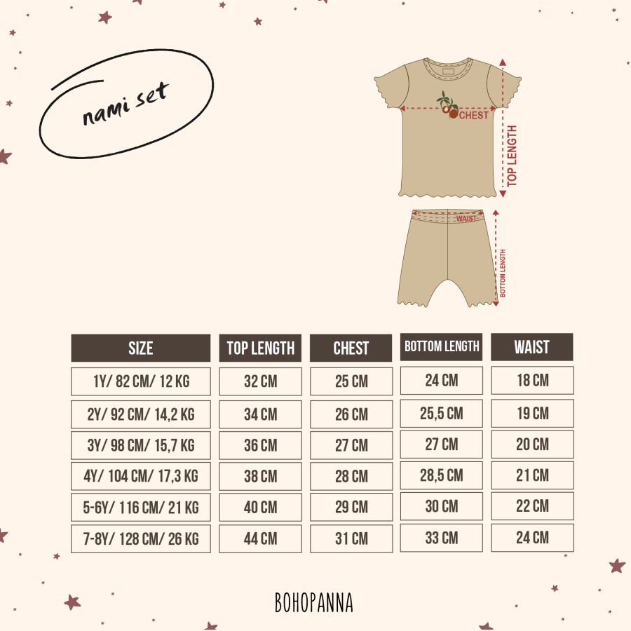 BOHOPANNA - NAMI SET - SETELAN ANAK PEREMPUAN