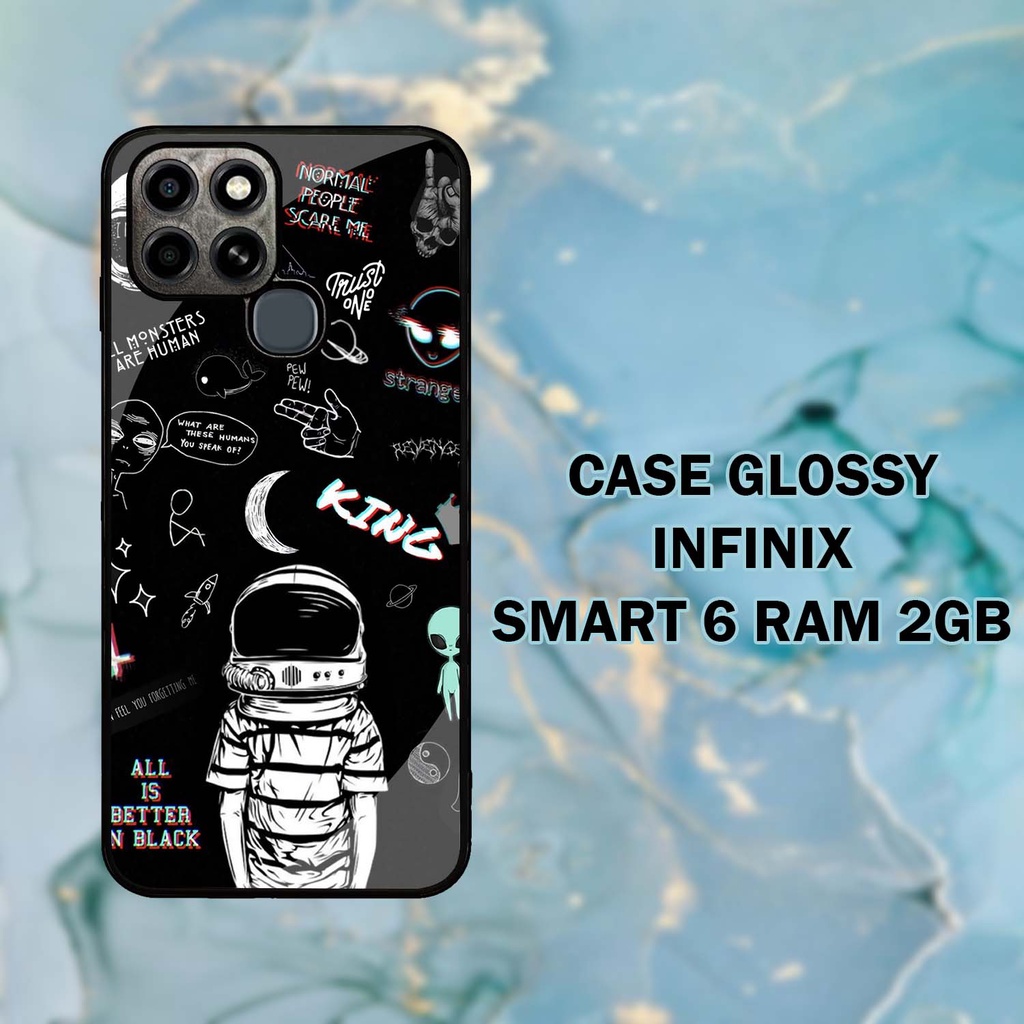 Case Kilau Infinix Smart 6 (Ram 2gb) | Smart6 | Casing Glossy | Pelindung Hp | Motif Nasa