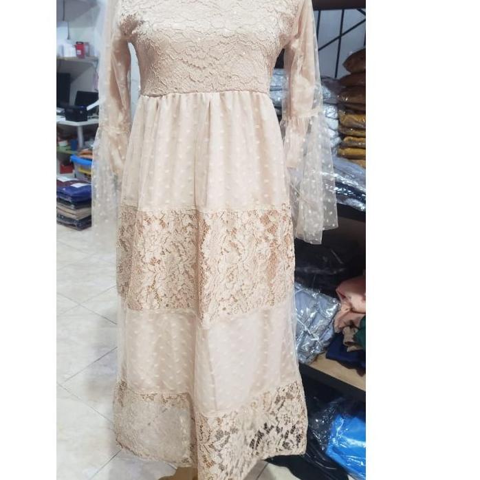 Baju brukat anak/gamis anak gamis brokat baju anak perempuan/terusan anak dress anak 8-10 thn Ld 84c