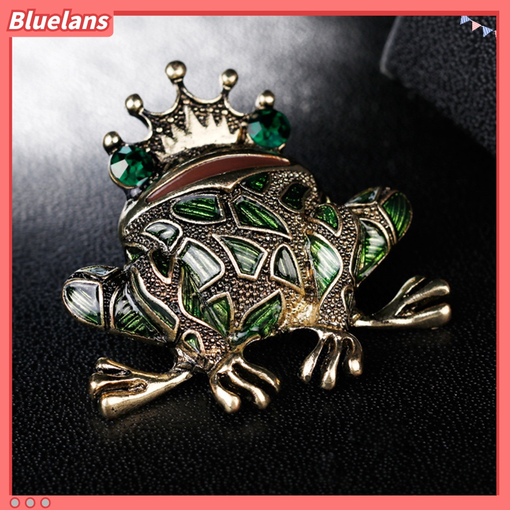 Bluelans Frog Style Brooch Pin Shiny Rhinestone Enamel Fashion Dress Hat Accessory Gift