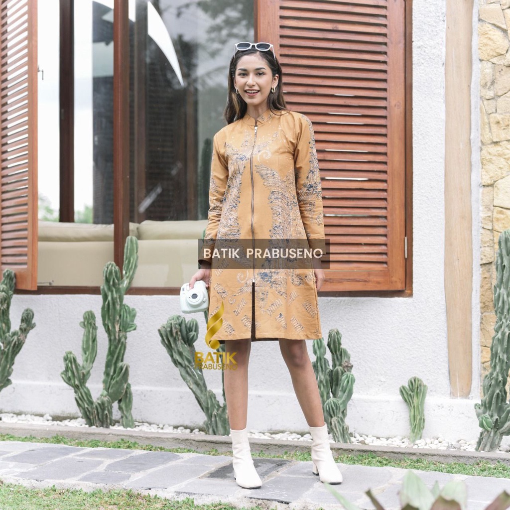Udarati Kuning Batik Tunik Jumbo Kualitas Premium Prabuseno Batik Modern Hijab Seragam Batik Atasan 