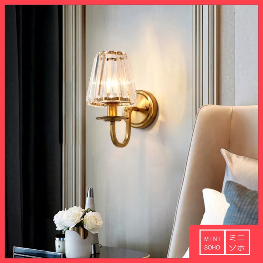 Lampu Dinding Hias Sconce Crystal Minimalis Modern Industrial