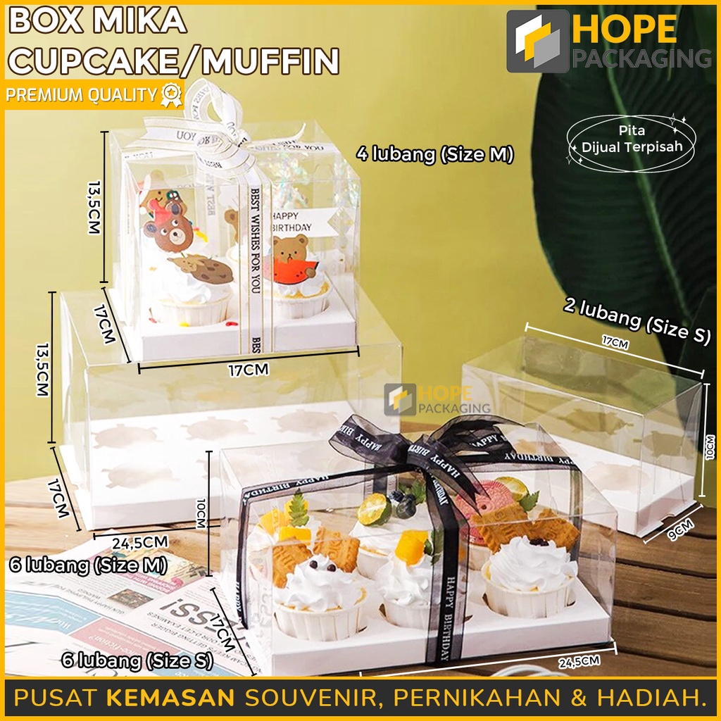 Box Mika Cup Cake / Muffin 2 Lubang / 4 Lubang / 6 Lubang