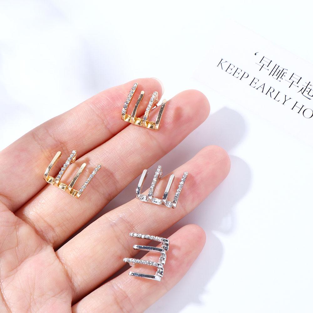 Mxbeauty Anting Wanita Trendi Indah Aksesoris Pesta Gadis Perhiasan Elegan Pesona Lady Empat Cakar Baris Anting-Anting