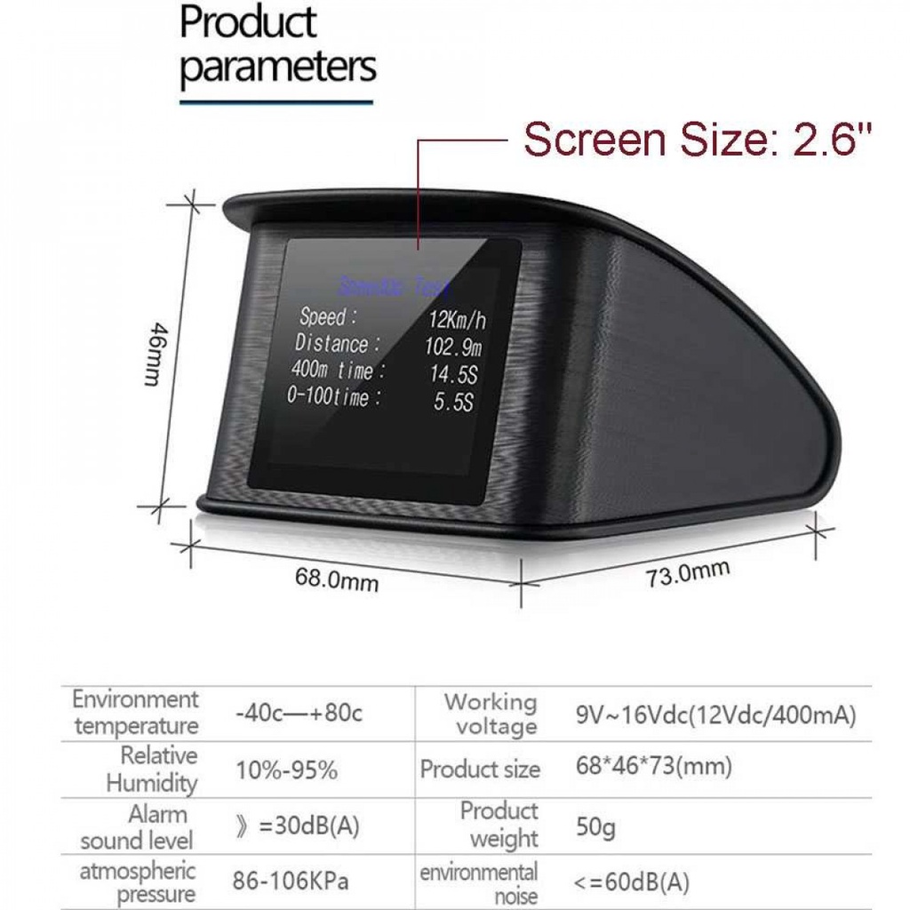 Display HUD Mobil OBD2 On-board Computer Speedometer - P10