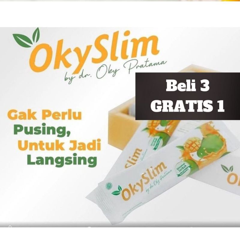 BELI 3 GRATIS 1 OKYSLIM BENINGS OKY SLIM MINUMAN FIBER PELANGSING PENURUN BERAT BADAN DIET DETOX by 
