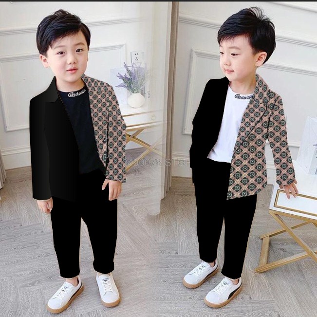 [set carda OT] setelan anak laki laki  baju jas blazer celana katun stretch