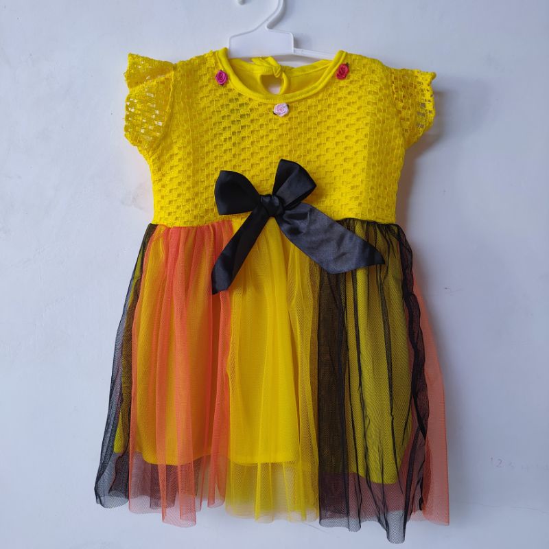 Dress Brokat Pita Besar anak 1 2 Tahun cewek perempuan fatonahshop