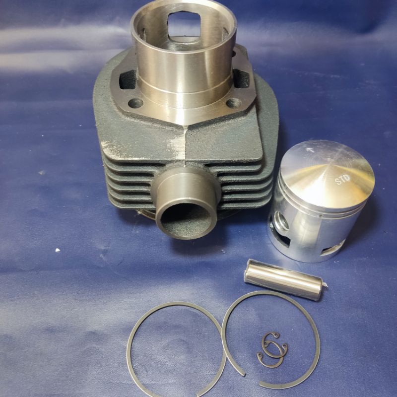 Blok Seher Vespa / Blok Silinder Vespa Set / Blok Piston Komplit Vespa Lubang 3 Ring Tebal Danmotor