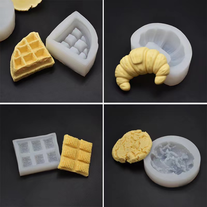 Candle and Wax Melts Silicone Mold Mould / Cetakan Oreo , Waffle , Waffer , Cake , Candy, Roti Cetakan Lilin Leleh bentuk Hati Cetakan Resin Cetakan Coklat Es Batu Sabun Hotdog Croisant Sandwich