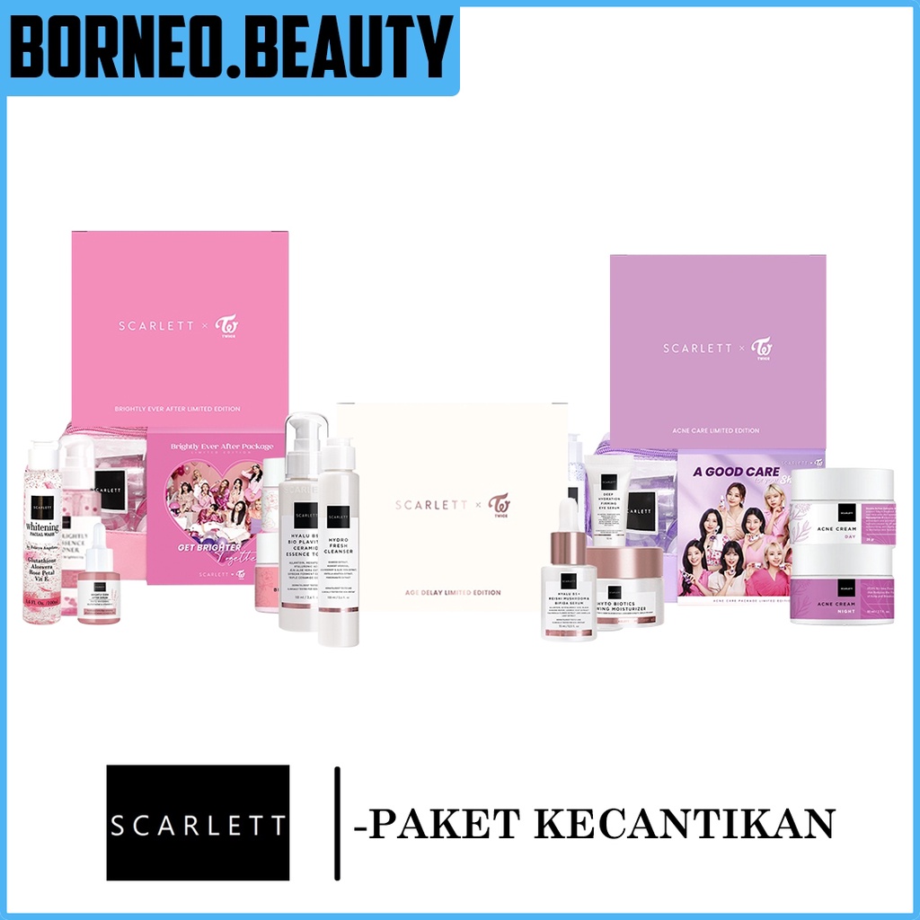 Scarlett X Twice Paket Kecantikan / Satu Paket Isi 5 Items + FREE POUCH / KOTAK