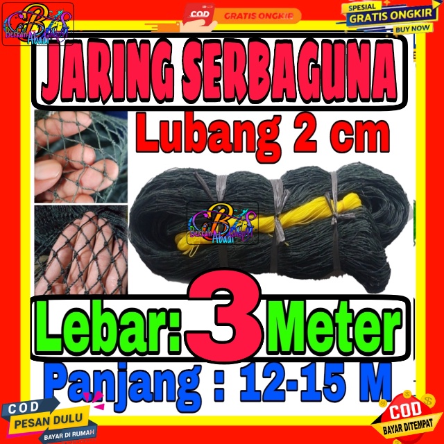 Jaring Pagar Ayam 3 meter / Jaring Lubang Kecil /Jaring Kandang /Jaring Burung / Jaring Taman