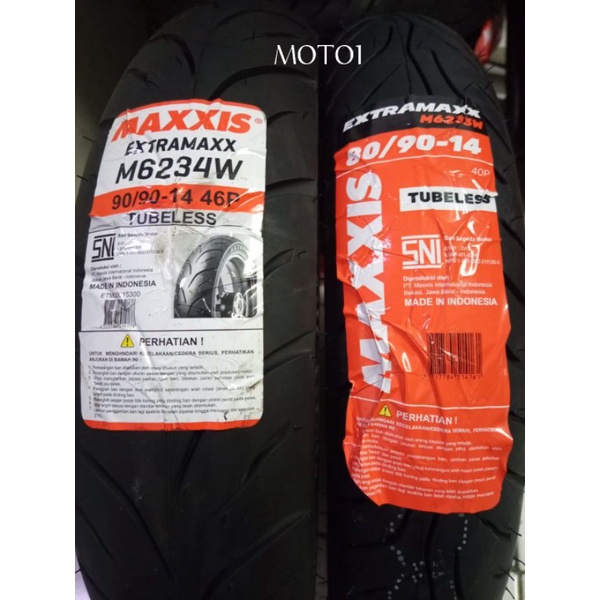 BAN TUBELESS MAXXIS  EXTRAMAXX 80/90-14, 90/90-14 TUBELESS (PILIH VARIAN)