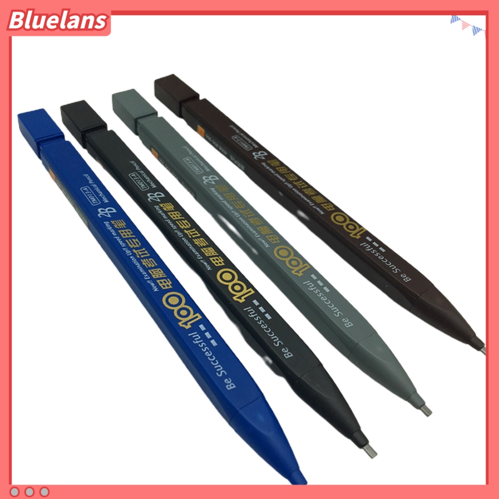 Pensil Mekanik 2B 2B Bahan Plastik Dengan Isi Ulang Warna Hitam Untuk Ujian