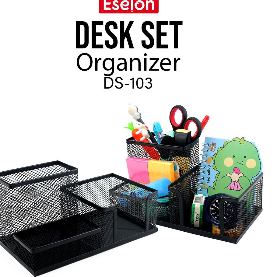 

Diskon✔️Desk Jaring Besi Organizer 9058 / Desk Set / Rak Alat Tulis|RA5