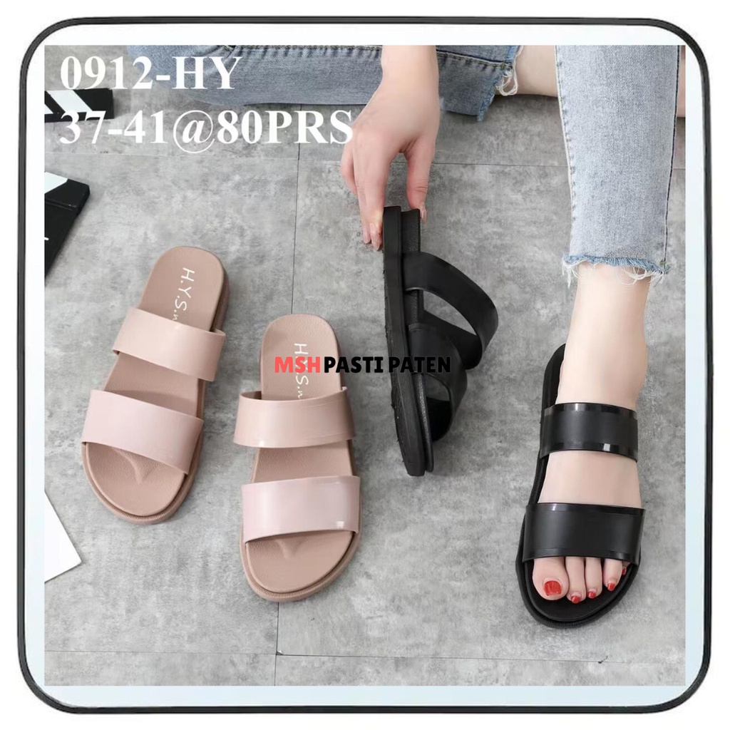 Sandal selop impor bahan karet jelly wanita merk hys ori size 37-41