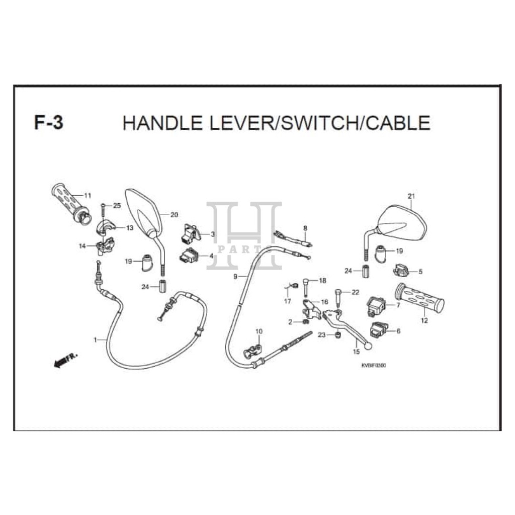 SAKLAR SAKELAR TOMBOL LAMPU JAUH DEKAT SWITCH UNIT DIMMER REVO SUPRA X 125 VARIO 110 KARBU 35170-KPH-651 ASLI ORIGINAL AHM HGP HONDA