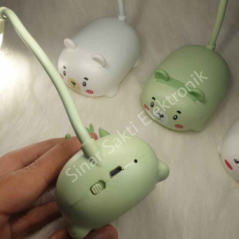 Lampu Meja Belajar Baca Karakter Anak Cas Led Charge Portable LED Mini