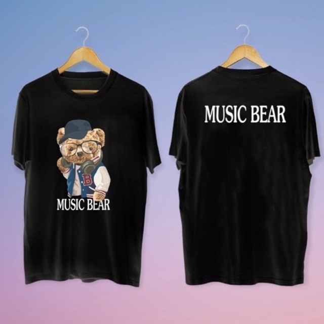kaos pria/MUSIK BEAR/kaos hitam
