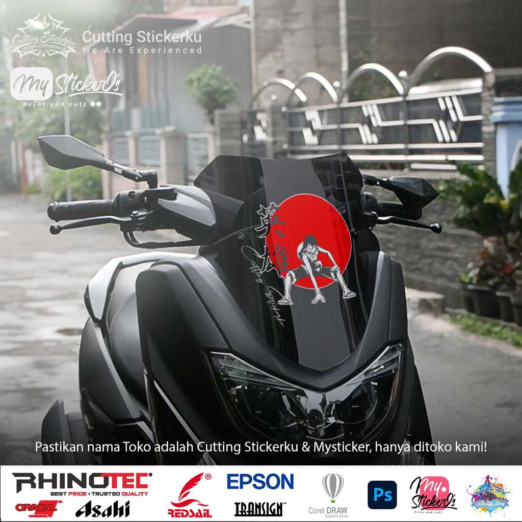 Cutting Stiker Sun Monkey Luffy Variasi Motor Mobil Sticker  Timbul Keren Nyala Dasbor Spakbor Visor Body Kaca Helm Laptop Luffy Brother One Piece Hologram Reflective Tahan Air Bodi Samping Beast Scoopy Vario Beat NMAX PCX Vespa Aesthetic Windshield