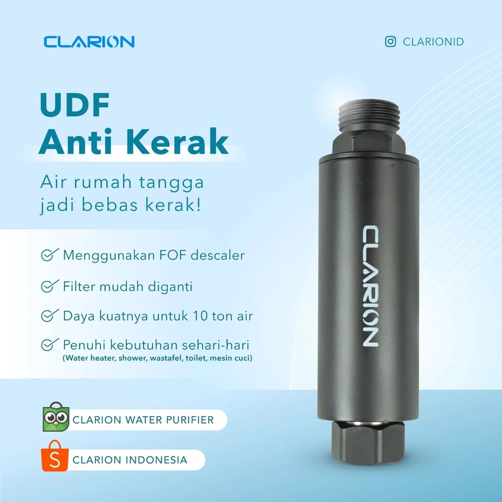 Anti Kerak CLARION, FOF Descaler, Khusus Shower, Mesin Cuci, Water Heater, Wastafel