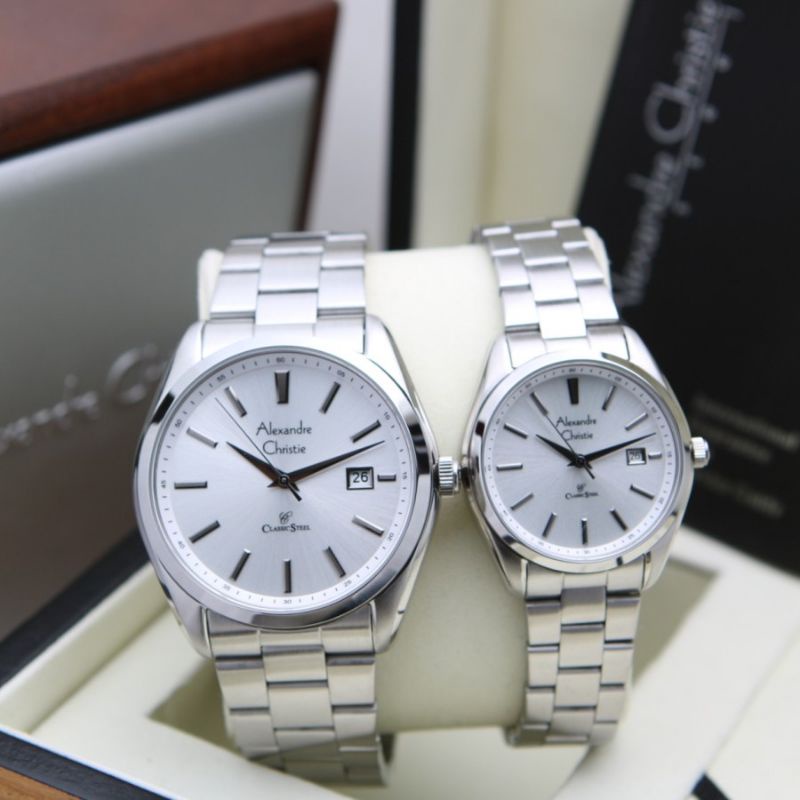 JAM TANGAN COUPLE ALEXANDER CHRISTIE AC 8656 STAINLESS STEEL AC 8656 ORIGINAL