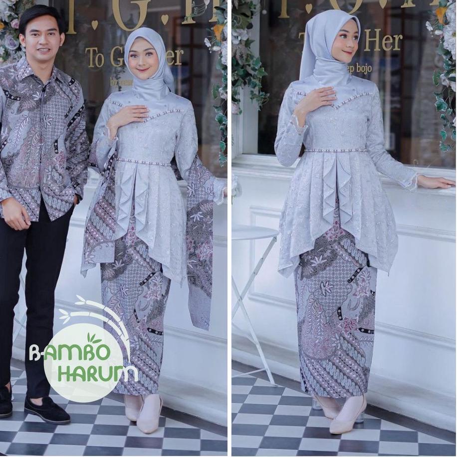 Murah Baju Couple Batik Kebaya Brokat , Batik Kebaya Lamaran Tunangan Baju Batik Wisuda, Simple Brid