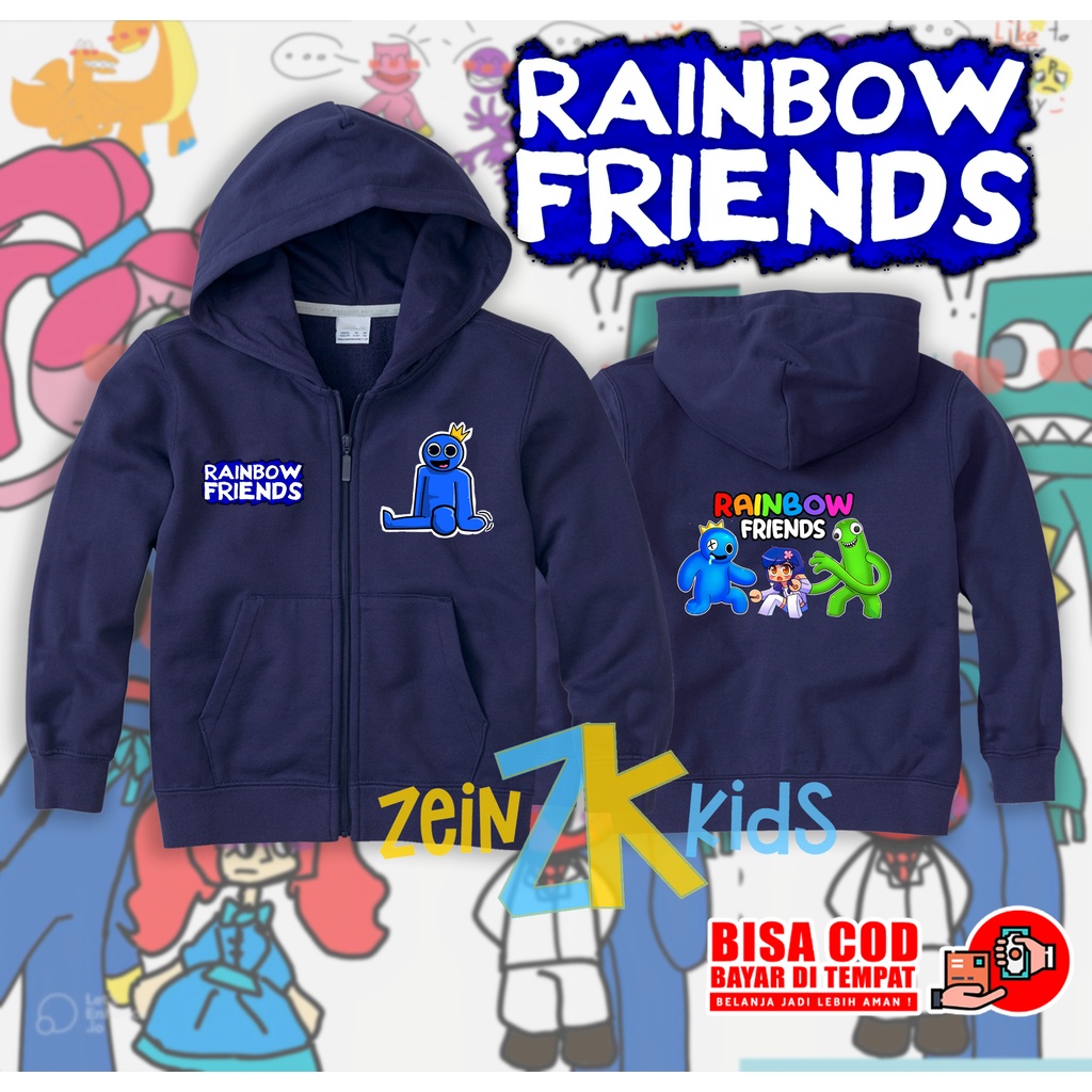 Hoodie Anak Roblox Rainbow Friends / Jaket Sweater Anak Roblox Rainbow Friends