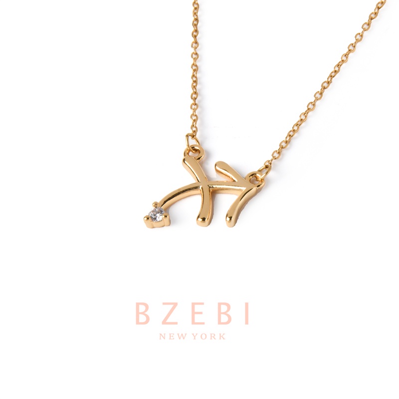 Kalung Liontin Berlian Bahan Titanium Steel 18k Gold 1098n Anti Karat Untuk Wanita