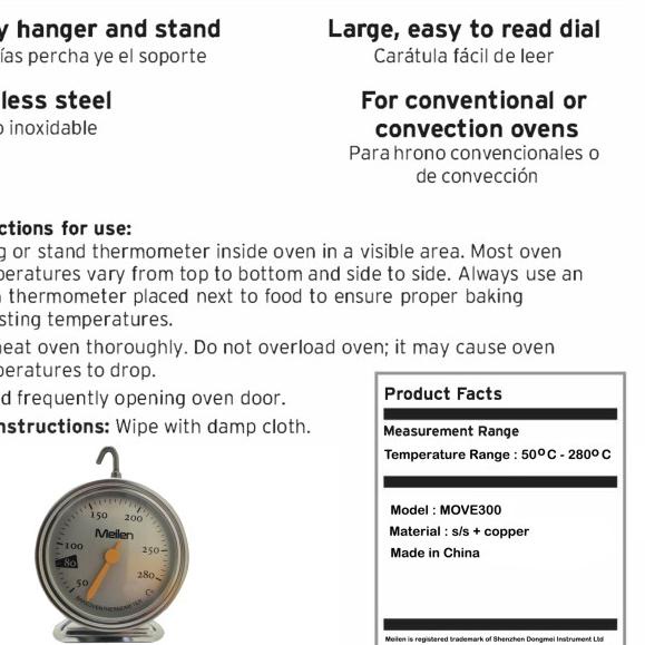 

BAYAR DITEMPAT✔️Meilen Oven Thermometer Oven Food Kitchen Baking Oven Termometer oven|SQ8