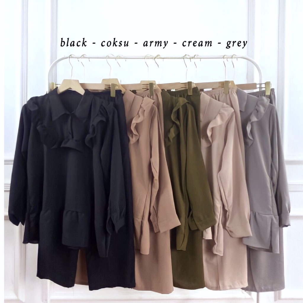 ONE SET CRINCKLE // ONE SET BAJU SETELAN // FASHION MUSLIM WANITA