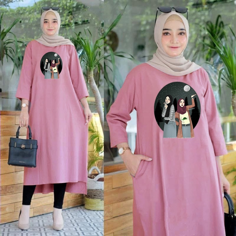 FF LONG TUNIK HIJAB COLABORATION TUNIK WANITA TERBARU LT 6