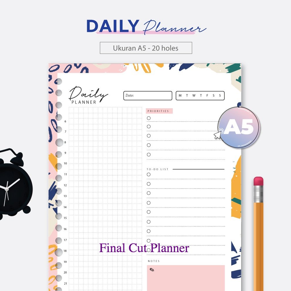 

Bukuqu A5 Loose leaf - L225 Daily Planner Kertas Binder .
