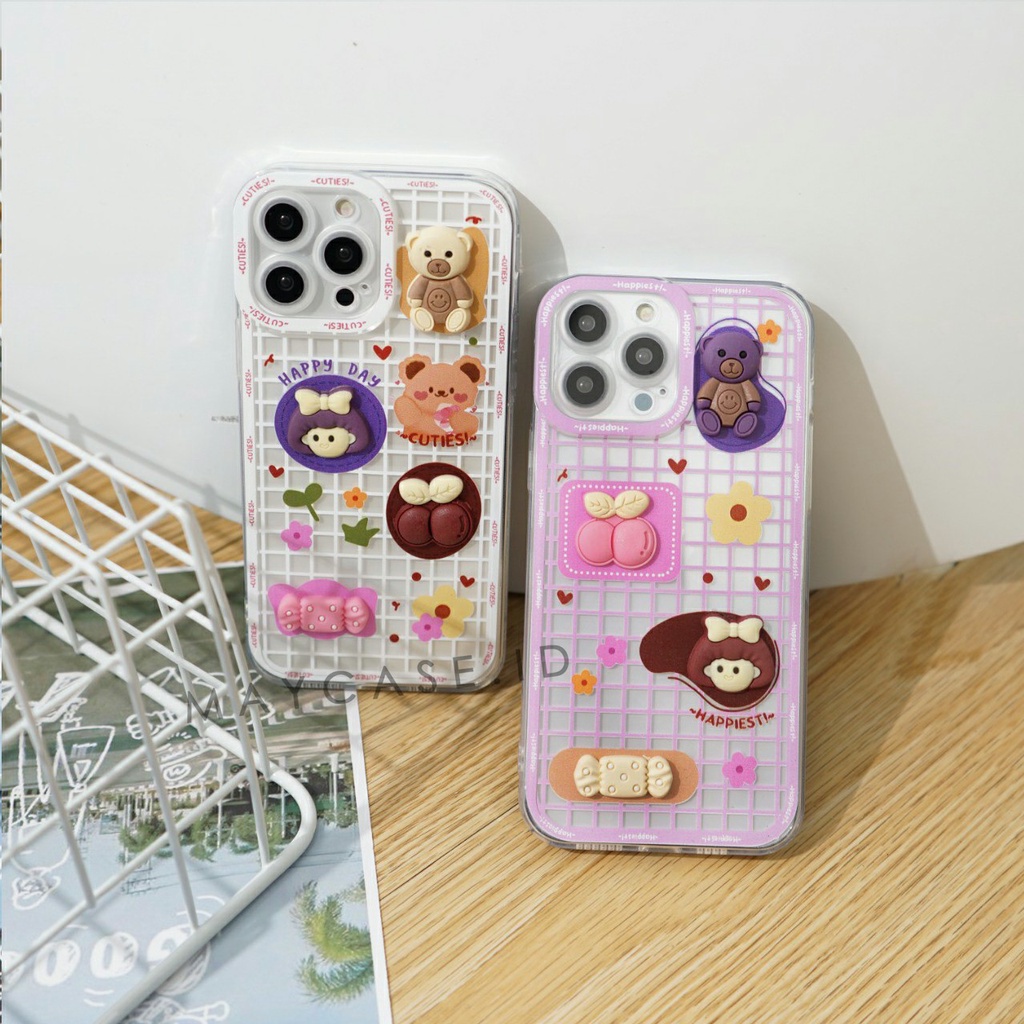 Case Bening Motif 3D7 Boneka Timbul iPhone 7 8 7+ 8+ 6 6S 6+ 6S+ X XS XS MAX XR IP 11 PRO MAX IP 12 