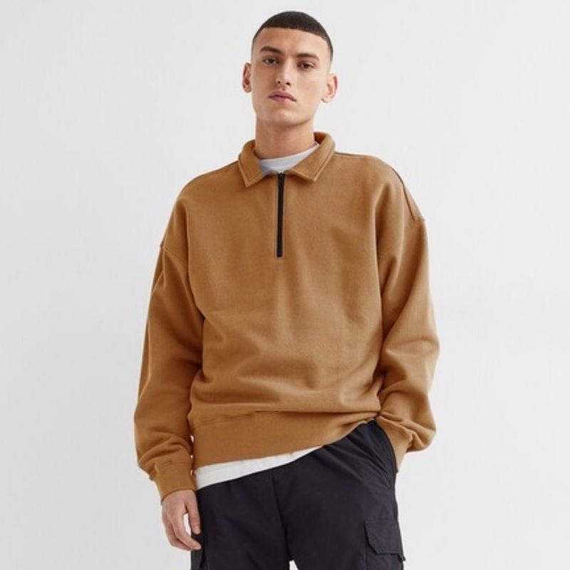 Sweater Half Zip Unisex Premium -  Jaket Sweater Half Zipper New model M L XL