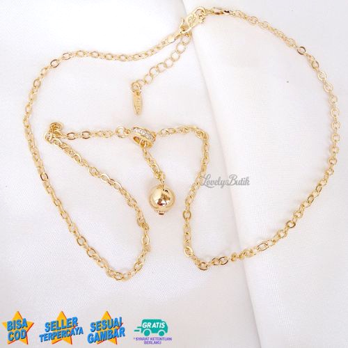 Lovelybutik - Kalung Wanita Xuping Anti Karat G4bby Kalung Korea Model Terbaru Koye Bola Cincin Kristal New