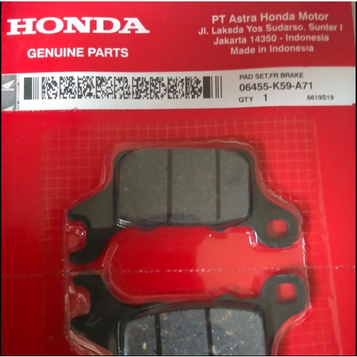 dispad depan kampas rem depan untuk motor Honda vario 150 K59