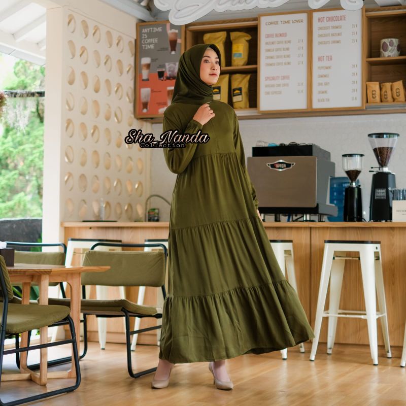 (Terbaru/Bisa COD) Rayon Tebal Adem Homedress Twill Busui Gamis Rayon Dress Homey Le Khari Rayon Gamis Busui Cassandra Basic