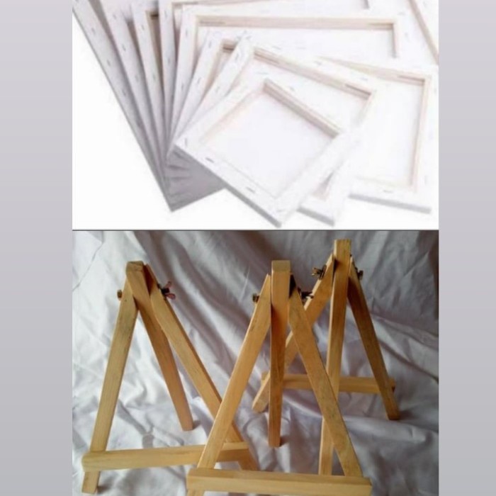 

Unik Paket Mini Easel Kayu + Kanvas 20X40 Bagus