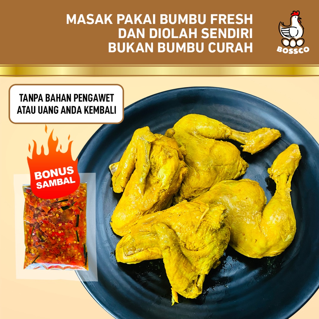 Ayam bumbu kuning ungkep 1 ekor + sambal ( ayam ungkep bumbu kuning ayam goreng enak halal daerah tangerang daerah jakarta premium)