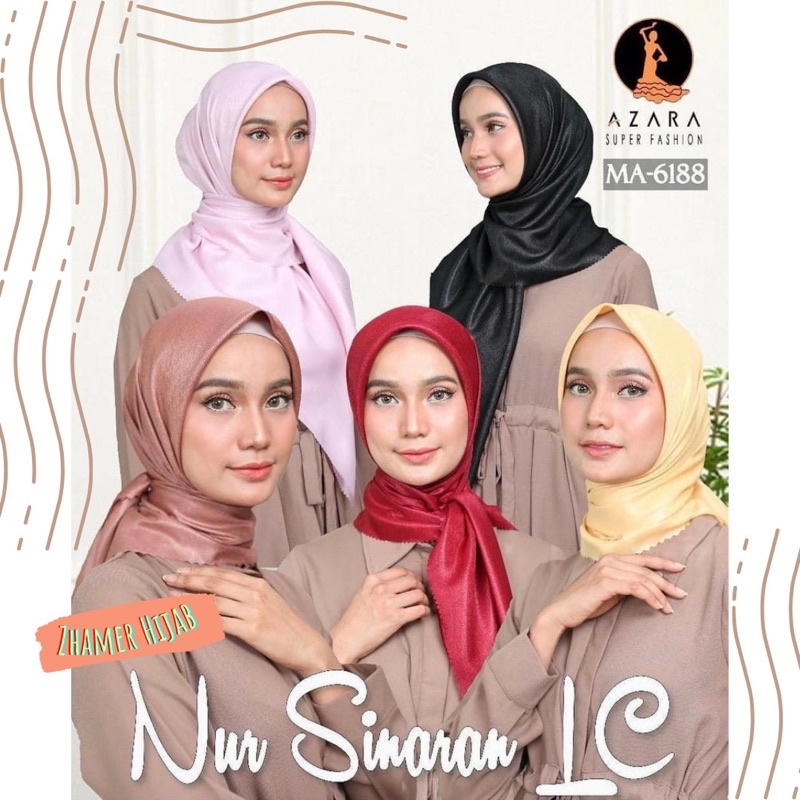 Hijab Segiempat Azara Nur Sinaran Sinar Kerudung Pesta Jilbab Glamour