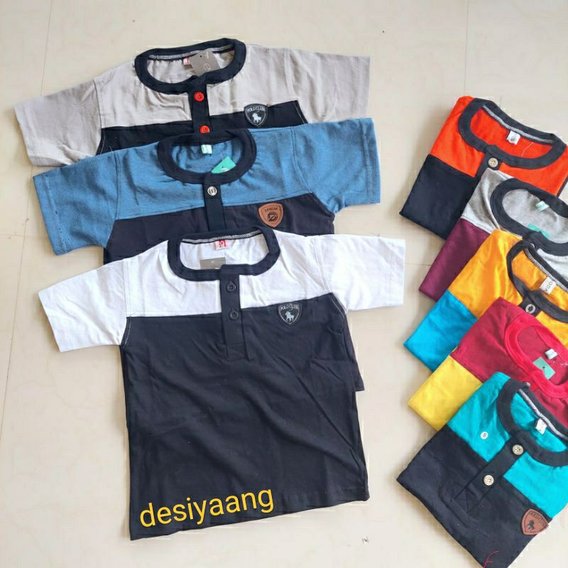 Kaos Anak Laki laki dua Warna size L usia 7-8 tahun