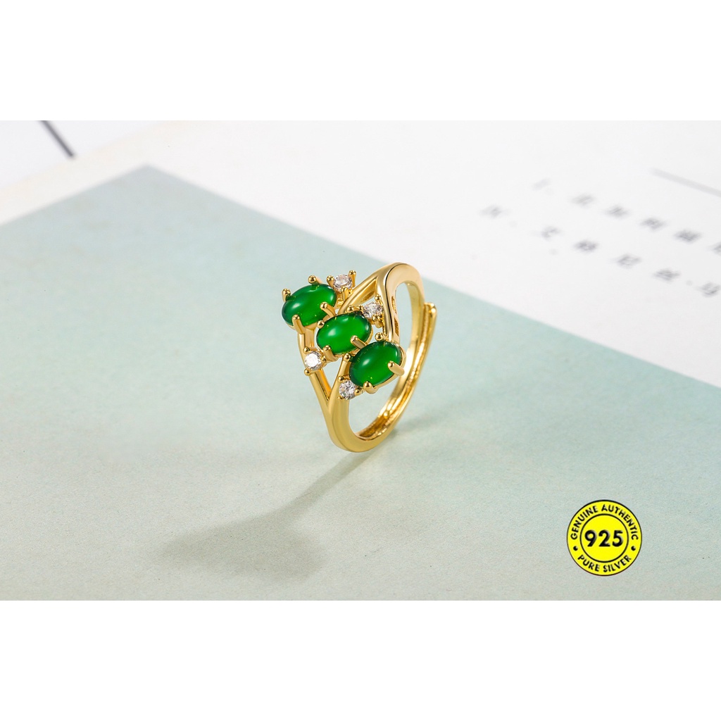 Sansheng III Cincin Batu Giok Hetian Seri U1157