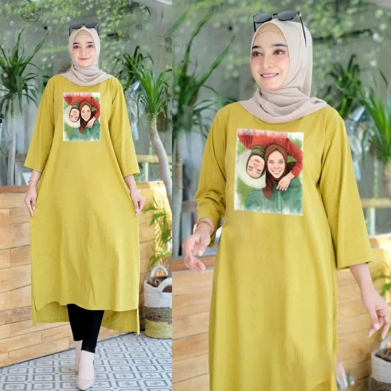 FF LONG TUNIK HIJAB COLABORATION TUNIK WANITA TERBARU LT 5