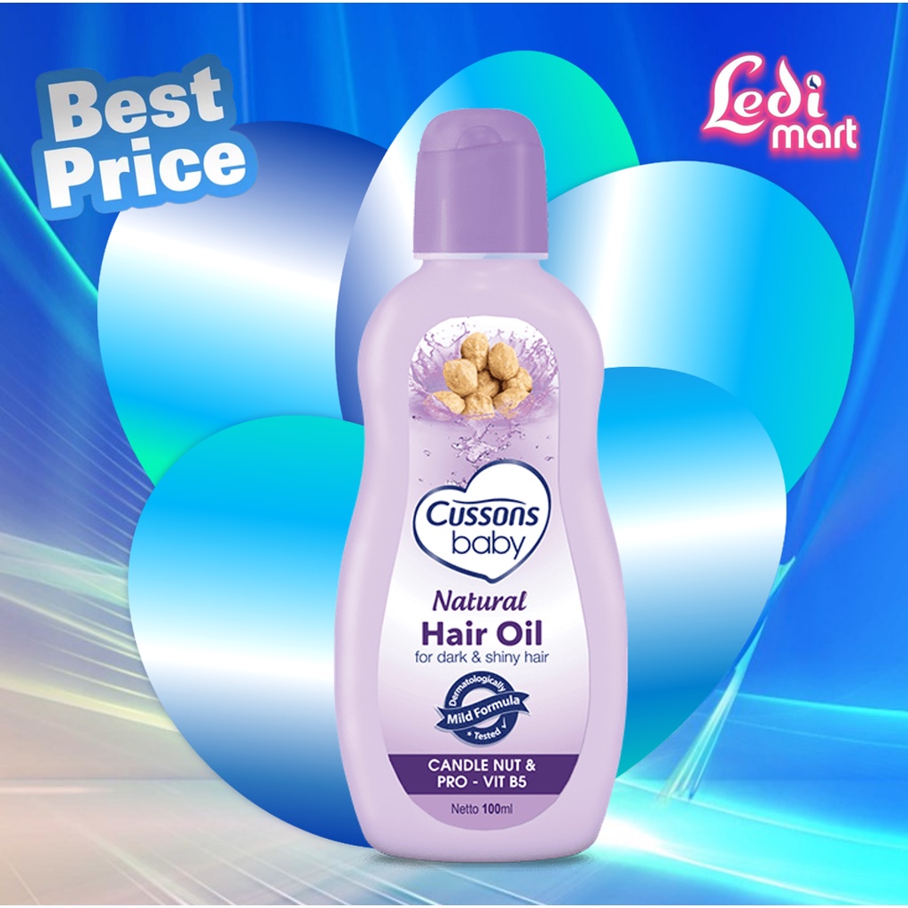 ORIGINAL Cussons Baby Natural Hair Oil candle Nut Coconut 100ml  / Minyak Rambut Bayi / LEDI MART
