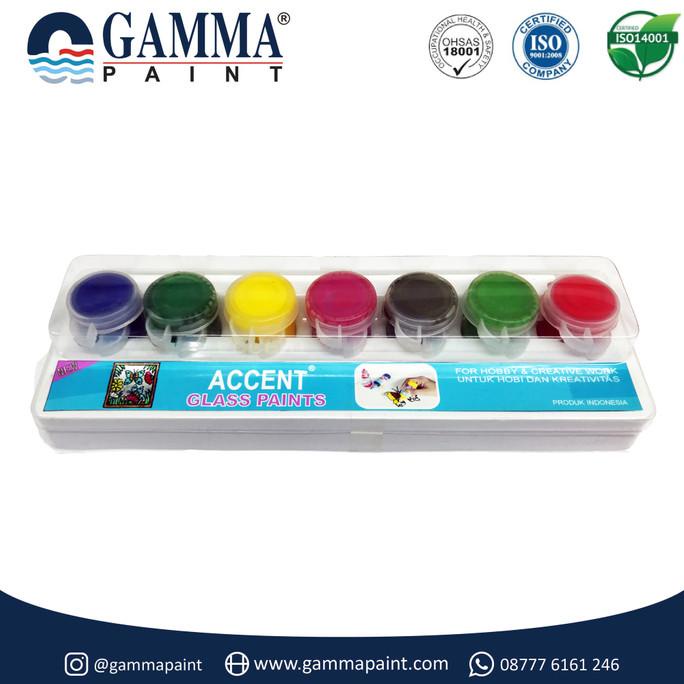 

Accent GLASS Paint Set - Cat Untuk Kaca - Acrylic Water-based Non COD