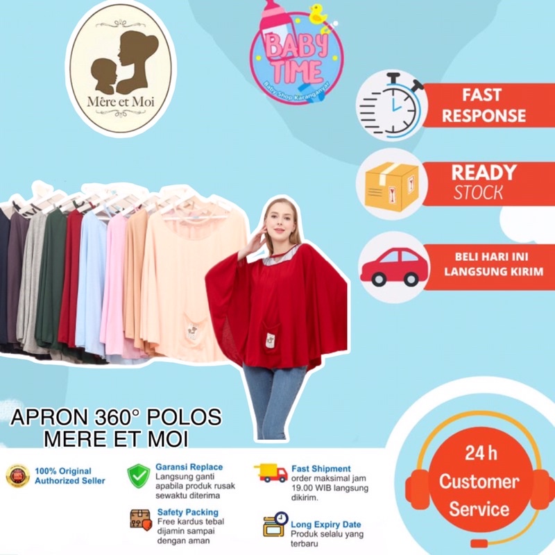 APRON O | Apron menyusui 360 derajat | Menutup dengan Sempurna By Mere et Moi - APRON O POLOS