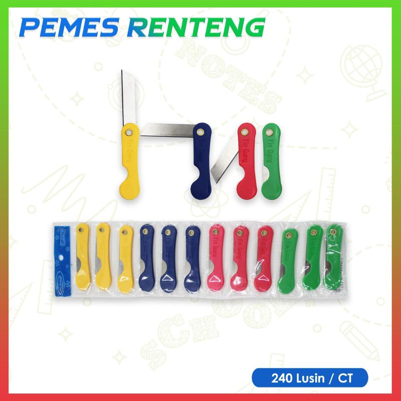 

Pemes / Silet Renteng Lipat Gagang Plastik Warna isi 12pcs