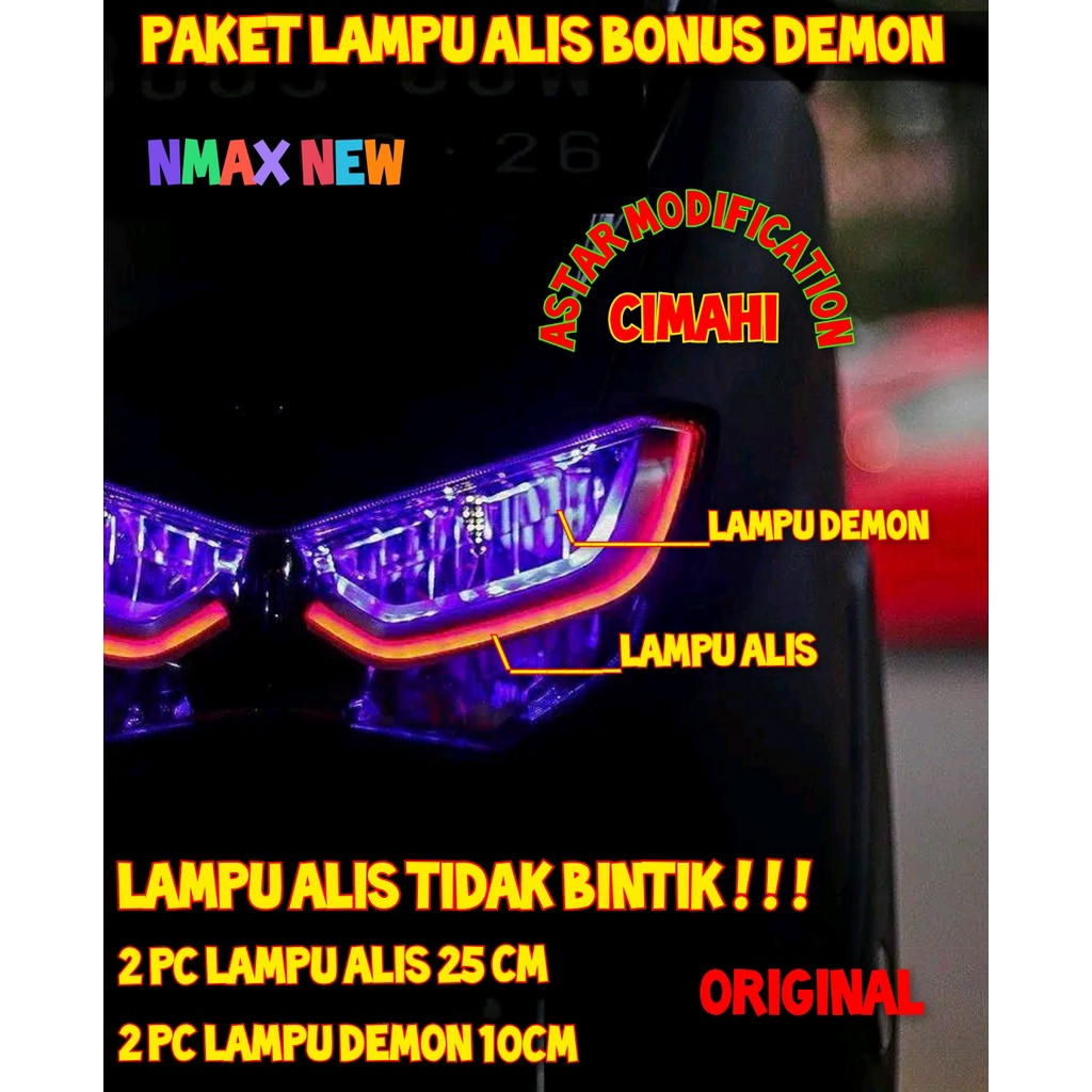 [  PAKET  ] LAMPU ALIS BONUS DEMON MOTOR YAMAHA NMAX NEW