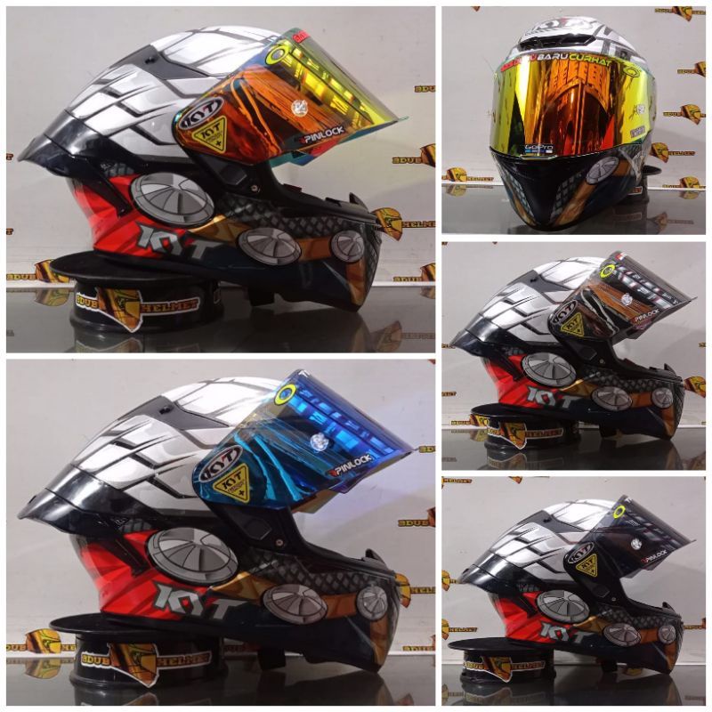 Helm KYT TT Course Marvel Thor Paket Ganteng Original SNI-DOT